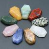 7Pcs Aura Healing Crystal Hand Carved Coffin Board Ornament Decoration, Natural Stone Quartz Agate Amethyst Home Decor Jewelry, Halloween Easter Gifts