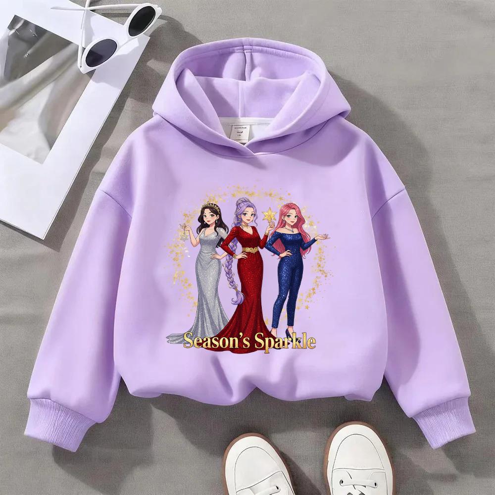 Adorable Kids Christmas Hoodie with Cute Anime Girls Design HUNTRIX Perfect for Festive Season