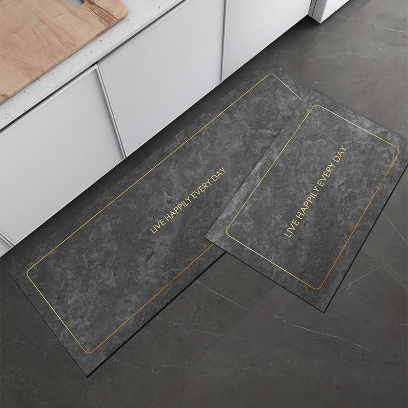 

Кухонный коврик Мрамор Кожа Маслостойкий Водонепроницаемый Нескользящий Бытовой Коврик для ног ПВХ Протираемый Моющийся Ковер Декор Tapis 1pc 50x80cm