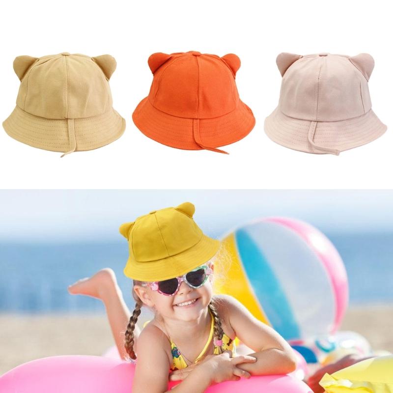 Cappello a secchiello in cotone con orecchie da gatto per adulti, cappello da pescatore per sport all'aperto, per guidare, andare in bicicletta, pescare, vacanze casual, cappello parasole