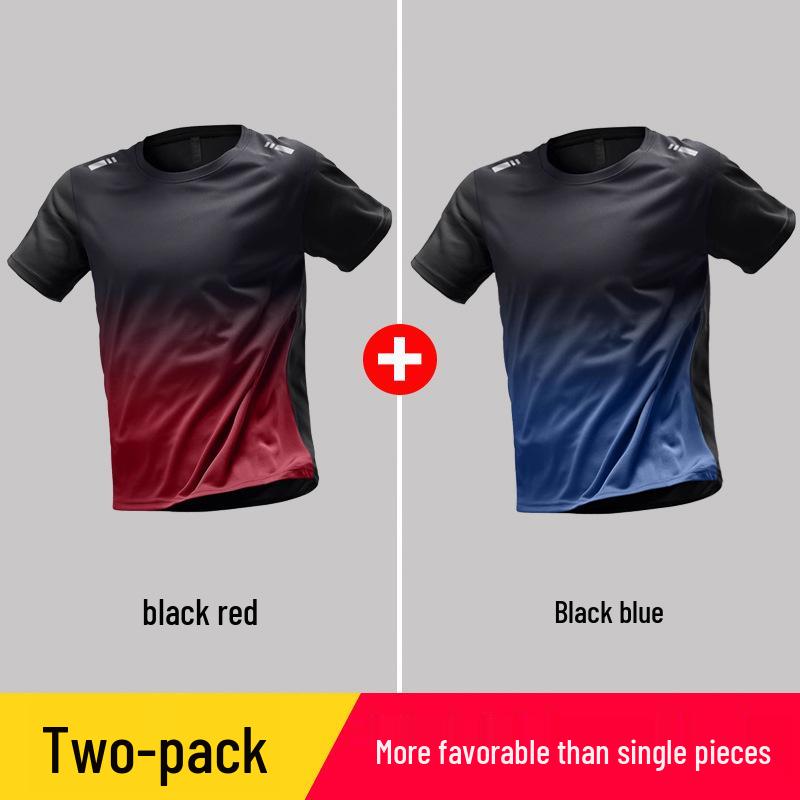 Herren Schnelltrocknendes Eisseiden Sportset: Atmungsaktives, lockeres, kurzärmeliges Lauf-/Fitness-Outfit für den Sommer.