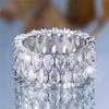 Luxury Female Crystal White Zircon Stone Water Drop Engagement Ring Vintage CopperColor Wedding Jewelry For Women