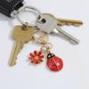Compact Lightweight Key Holder with Lucky Charm and Flower Pattern for Travelers and Commuters Portable Keychain Set