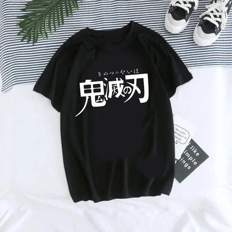 Tanjirou Kamado Kaus Wanita Kimetsu Kaus Wanito Printed Harajuku T-shirt Women's T-Shirt Kaus Grafis Anime Demon Slayer Uniseks