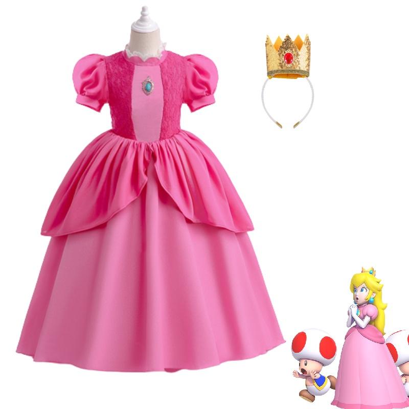 Cosplay Blue Princess Dress For Girls Lace Patchwork And Puffy Long Skirt