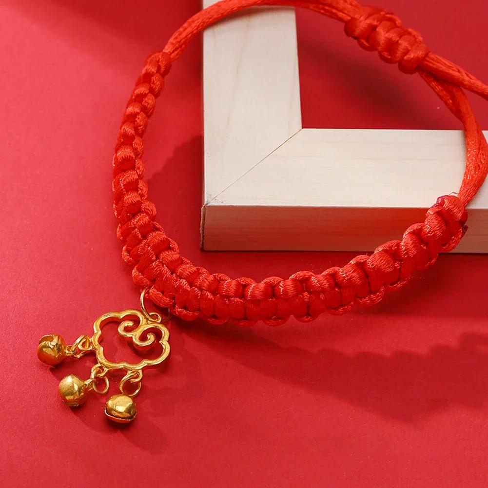 Pet Collar Cat Fashionable Pet New Year Adjustable Necklace Red Rope Chinese Traditional Lucky Bless Hand Knitted Cat Scarf