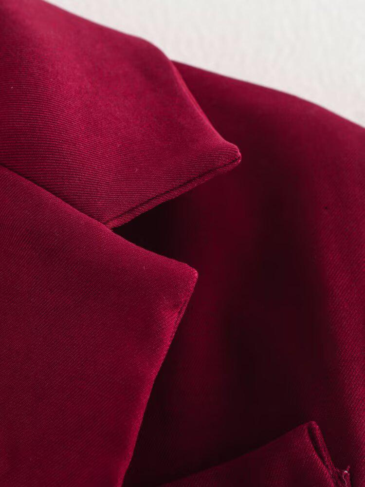 2025 Spring Women's European & American V-Neck Two-Button Slim Suit Jacket