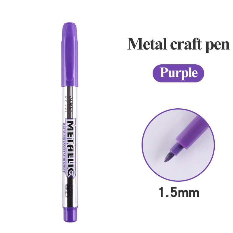 

Baoke DIY Metal Waterproof Permanent Paint Marker Pens 6Colors Gold and Silver 1.5mm Craftwork Pen Art painting Student Supplies