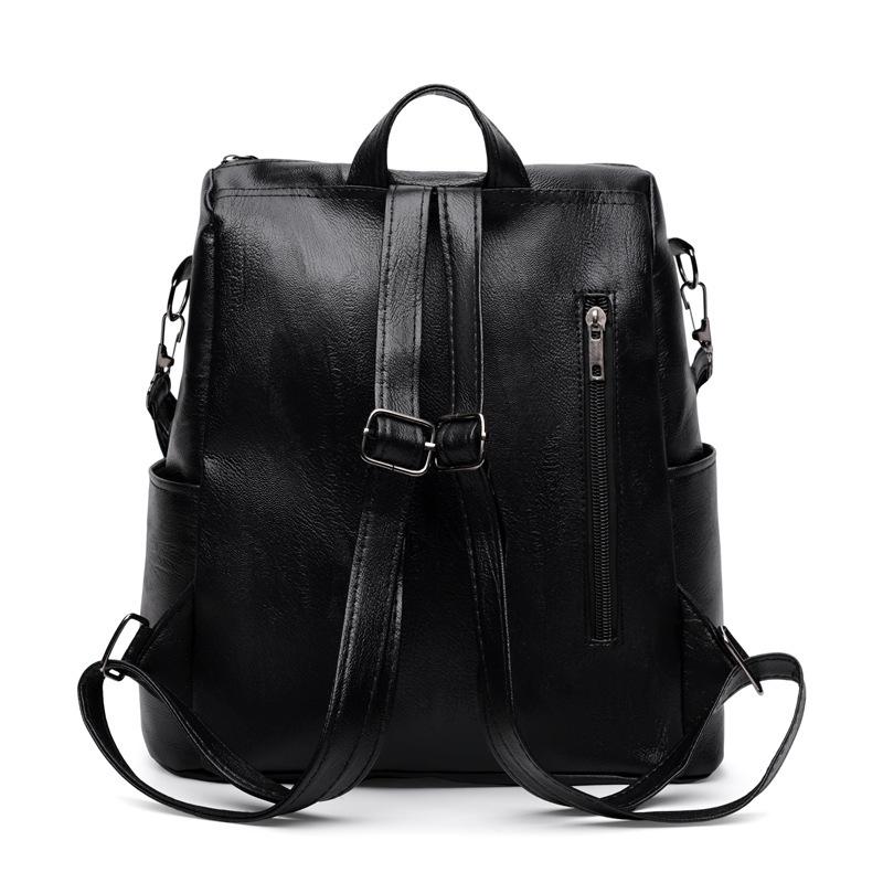 Women’s PU Leather Backpack Purse Convertible Shoulder Bag Fashion Travel Daypack Large Capacity Casual School Backpack with Double Zipper