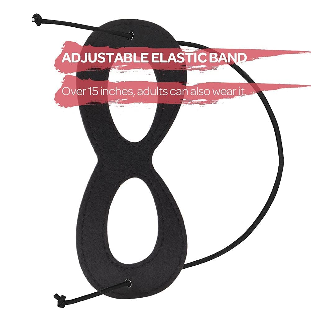 AIMIKE Superhero Black Felt Eye Halloween Adjustable Half Masks with Elastic Perfect for Parties and Cosplay Masks, 2-Piece Set, Masks, Dress-Up