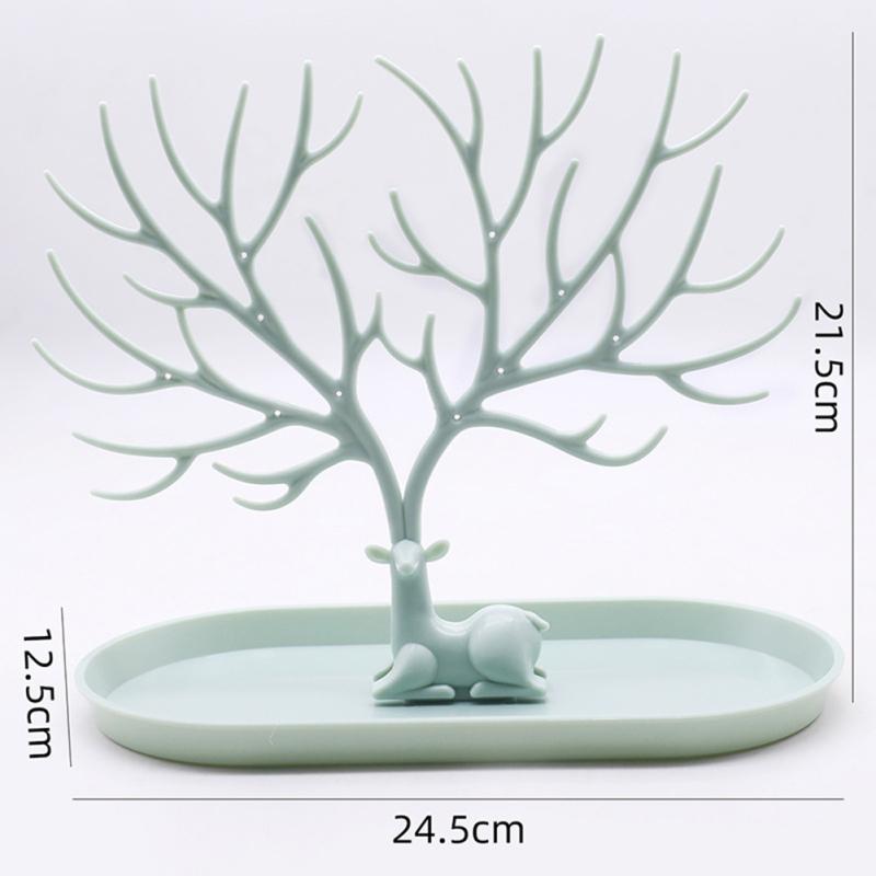 

Подставка для ювелирных изделий, однотонная, в скандинавском стиле, в форме оленя, в форме дерева, съемные серьги, ожерелье, рамка для дисплея мятный зеленый