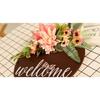 Pink Flower Arrangement Welcome Sign with Flowers Front Door Welcome Sign  Porch Hanging Decor