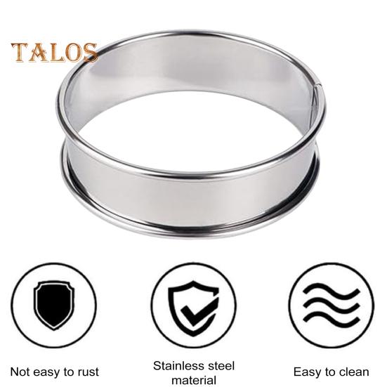 6Pcs Stainless Steel English Muffin Rings Non-Stick Coating Cake Mold for Baking Double Rolled Edge Design Food Grade 8cm 10cm Cooking Rings