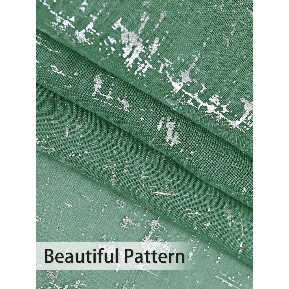 1pc Unique Silver Cross Patterned Sheer Curtain, Curtains for Bedroom, Living Room Kitchen, Window Curtain