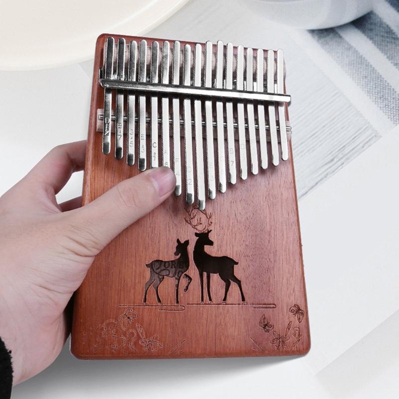 Wood 17 Key Kalimba Thumb Piano for Kids Adults, Kalimba 17 Keys Thumb Piano Finger Marimba Instrument for Music Lover