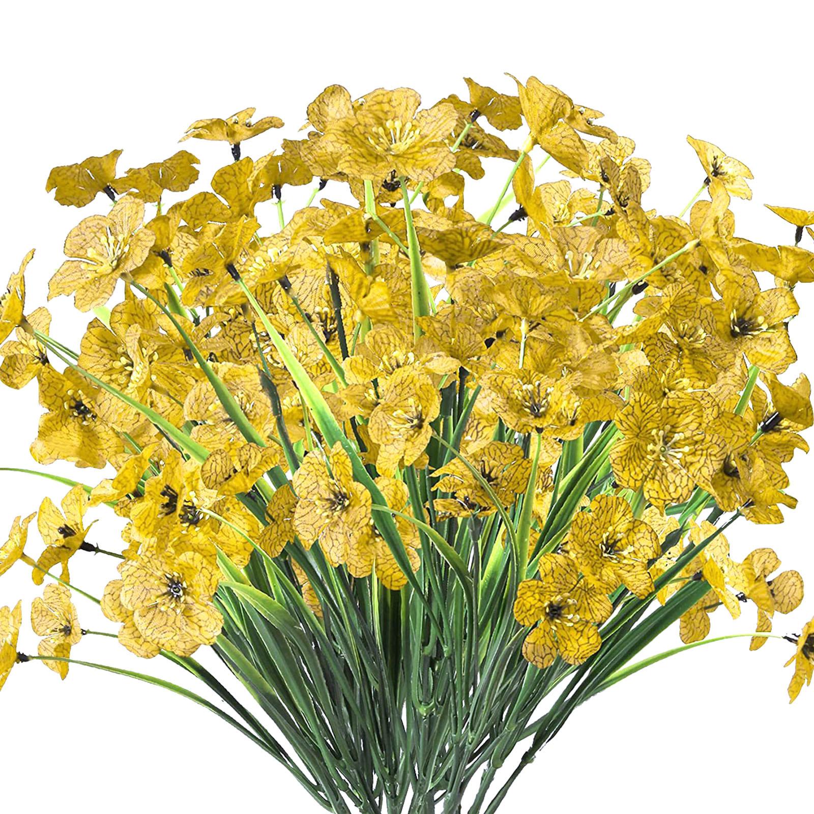 

6шт искусственные шелковые цветы для украшения домашнего кухонного свадебного стола One Size жёлтый