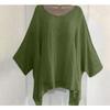 GMXIA Women's Fashion Casual Leisure Solid Color Print O Neck Blouses & Shirts
