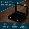 Black Black Velvet Jewelry Display Box Divided Compartment Nail Art Decoration Container  For Women