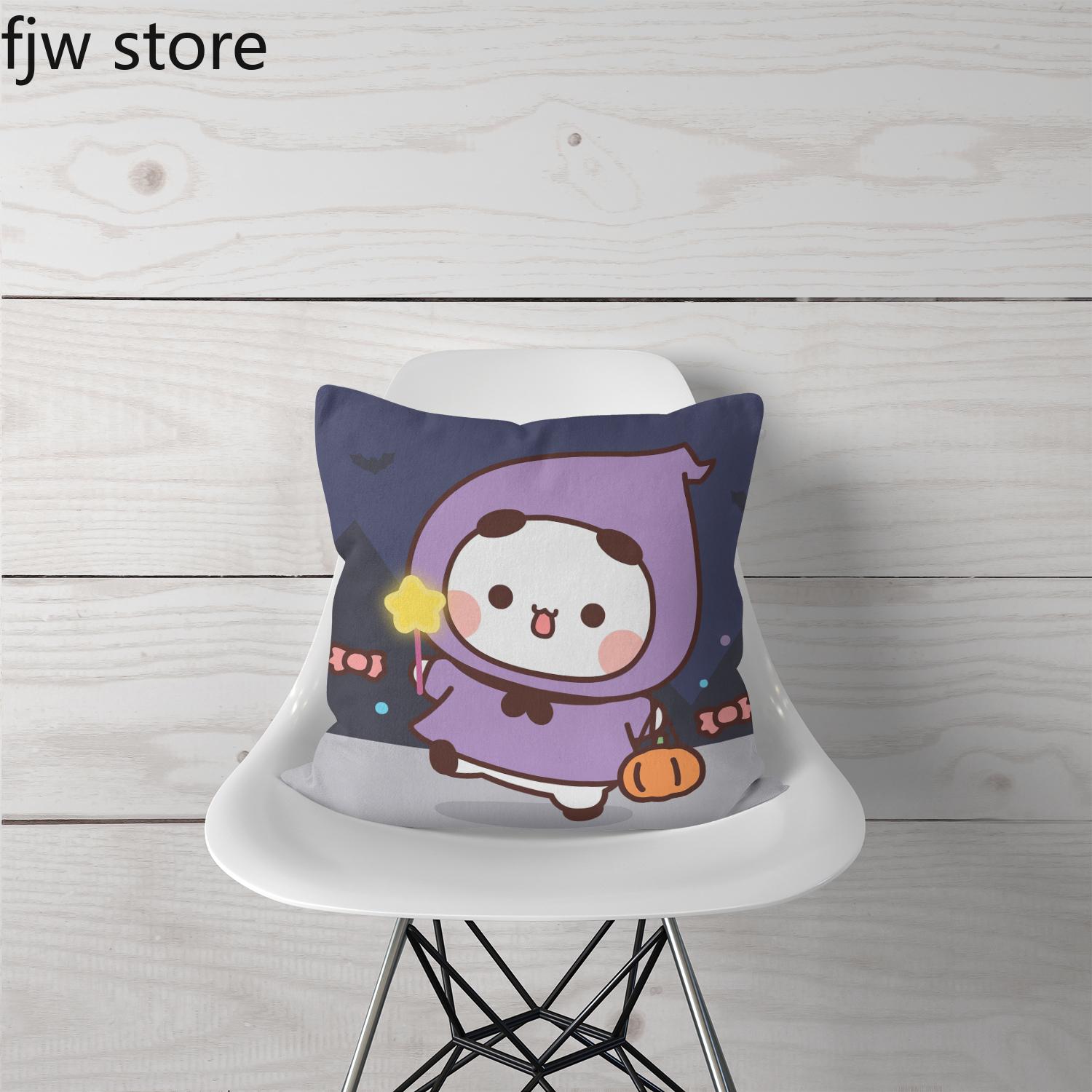 

Милая маленькая панда бу хеллоуин декоративная наволочка для подушки модная аниме диванная подушка украшение для дома 40x40cm