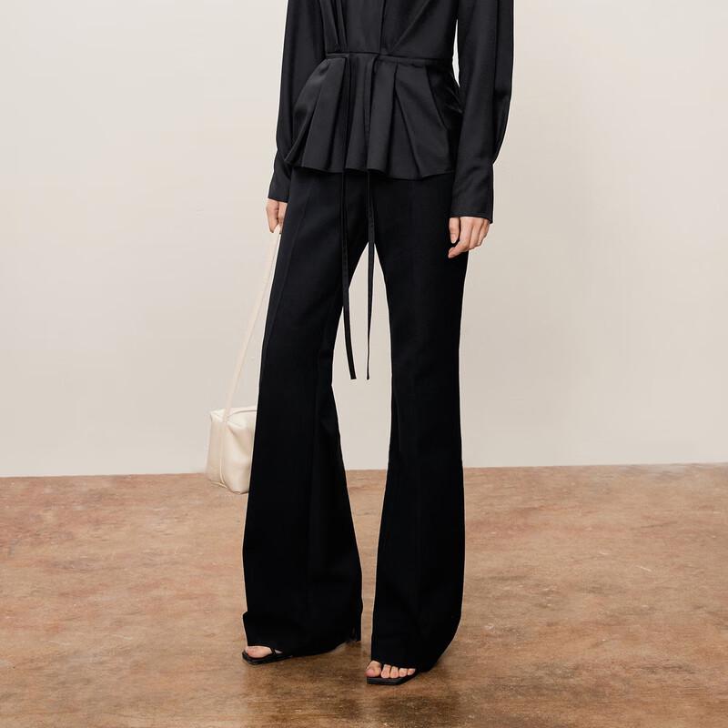 Less 2024 Autumn Merino Wool Flare Trousers