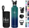 1-Liter Water Bottle, Insulated, Cold, and Hot, Lightweight, Mug Bottle with Two Lids, Carbonated, Direct Drinking, Large Stainless Steel Water