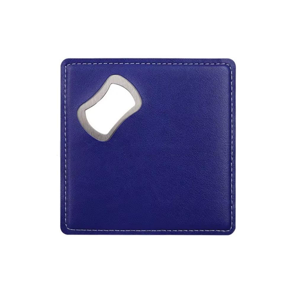 Square Coasters PU Leather Bottle Opener Multifunctional Cup Mat  Party