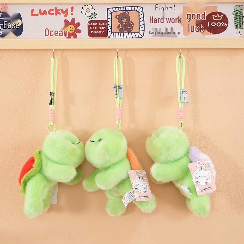 Süßer Krabbel-Schildkröten-Plüsch-Anhänger - Frucht-Schildkröten-Puppe Charm für Taschen & Schreibtische
