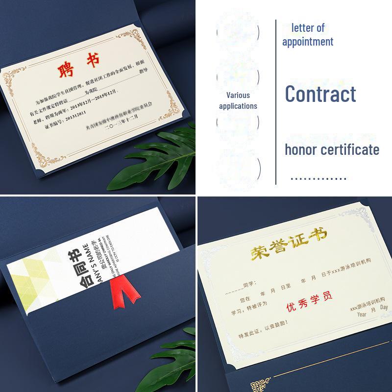 Individuelles dreifach gefaltetes Konferenzzertifikat mit Heißprägung