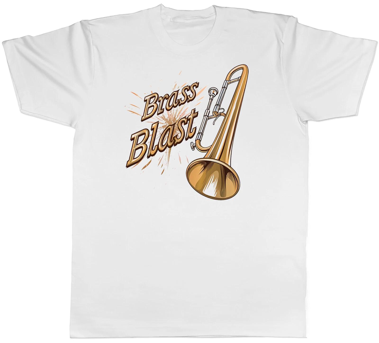 Brass Blast Mens T-Shirt Trombone Player String Instrument Musician Tee Gift XXXXL
