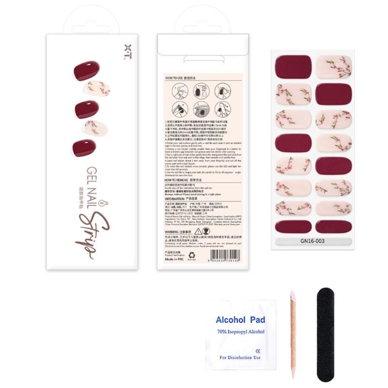Gel Nail Stickers Semi Cured Gel Nail Art Decals With Quick Drying Technology For Long Lasting Salon Home Manicure