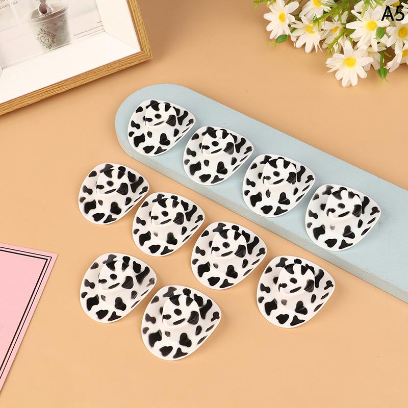 10Pcs Miniature Plastic Doll Hat Western Cowboy Hat Cowgirl Hat For Dolls Decoration Accessories