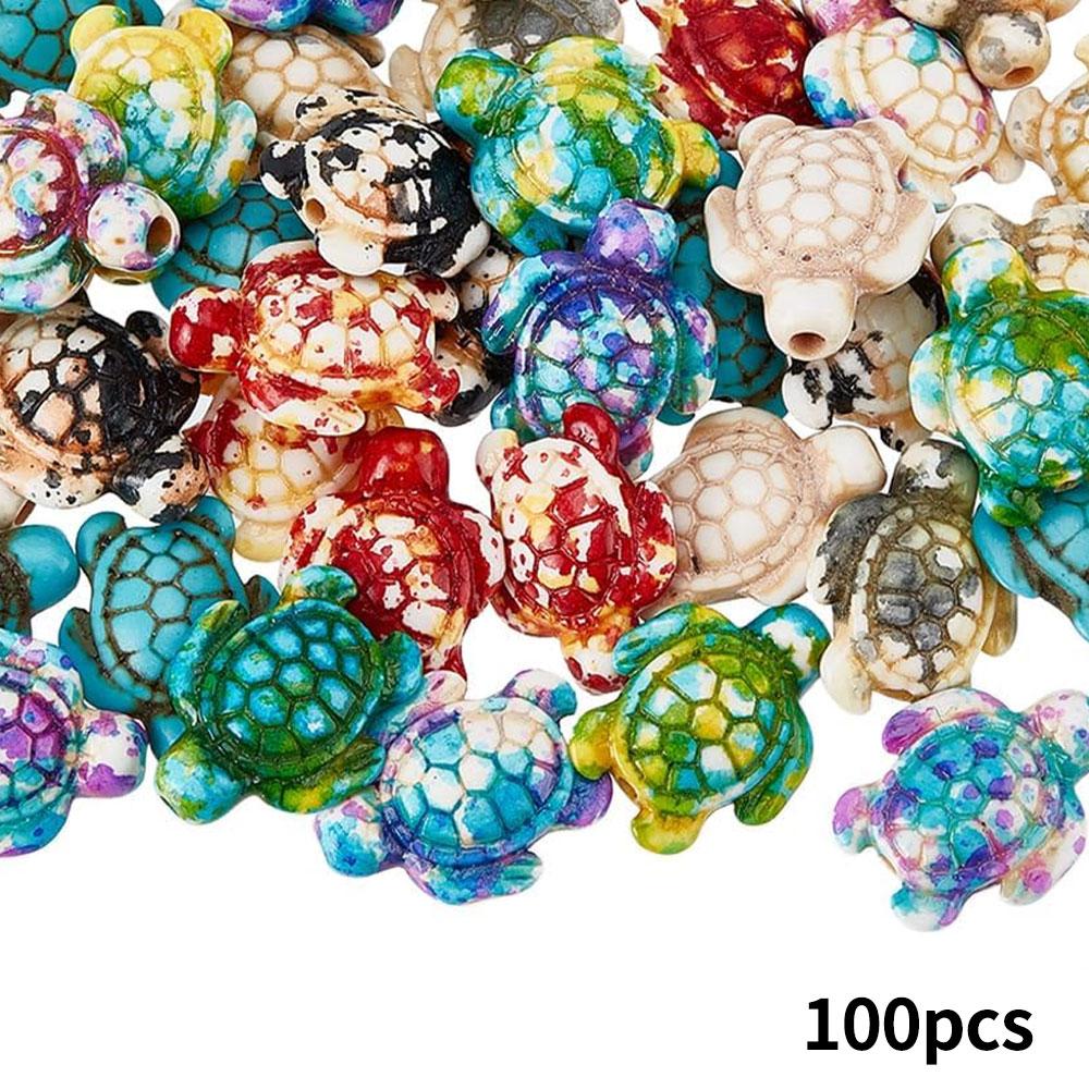 100pcs Turquoise Sea Turtle Zhuhai Star Bead Colorful Marine Life Bead Craft Bead Jewelry Making Bracelet Necklace Foot Chain DIY Supplies