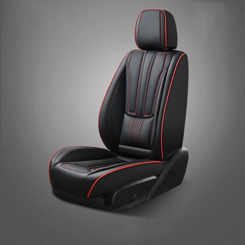 

Универсальный чехол для сиденья автомобиля из искусственной кожи PU, роскошный дышащий, легкоочищаемый, черный, автомобильные аксессуары для салона автомобиля