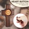 2 Piece Heart Pattern Easter Pocket Cross Black Walnut Cross Ornament  Gift