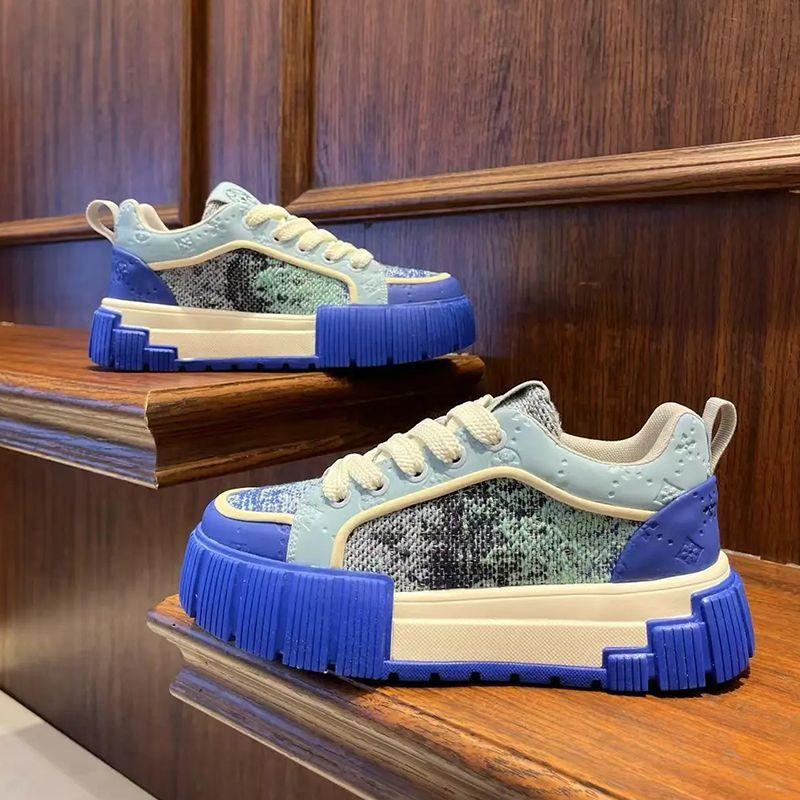 

Autumn trend light luxury thick-soled versatile canvas shoes casual fashion color matching trendy shoes comfortable men s sports shoes men s shoes 39