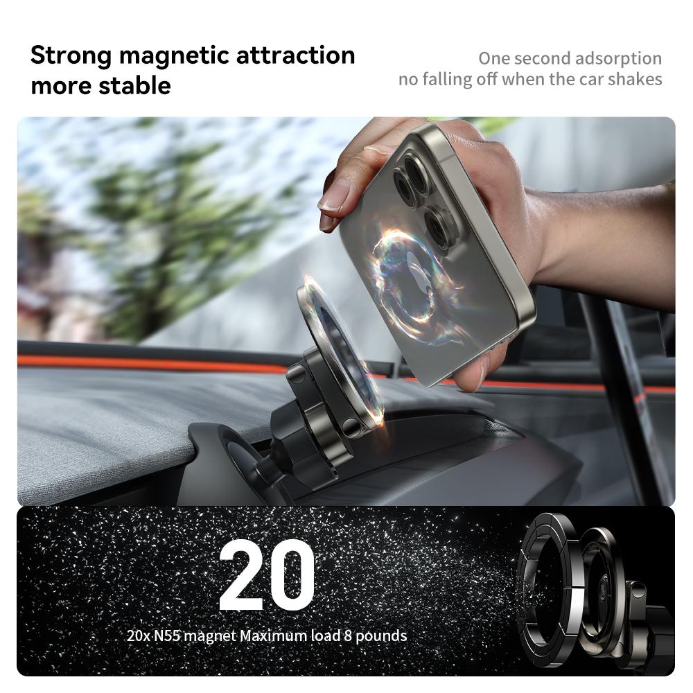 YZ Pour Tesla Model 3 Y Highland Juniper 2025 Support de téléphone de voiture en métal magnétique réglable plus solide support de base en silicone
