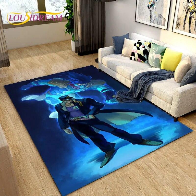 Jojo's Bizarre Adventure Anime-Teppich, Teppich für Wohnzimmer, Schlafzimmer, Sofa, Fußmatte, Dekoration, rutschfeste Bodenmatte für Kinderspiele