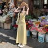 Elegant White Spaghetti Strap Backless Summer Dress for Women - Perfect for 2026 Beach Vacation