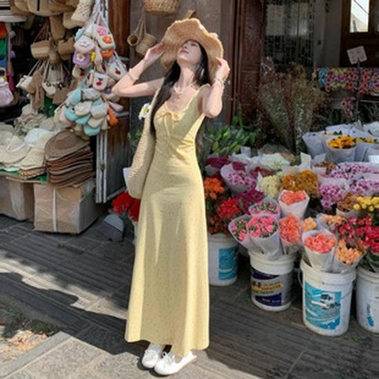 Elegant White Spaghetti Strap Backless Summer Dress for Women - Perfect for 2026 Beach Vacation