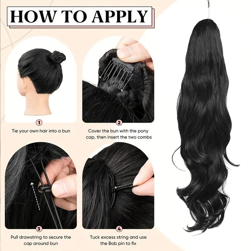 Vrstvená kudrnatá paruka s velkými vlnami a stahovací šňůrkou, vláknitý culík, paruka z culíku pro ženy, tepelně odolná paruka, jednoduchá a pohodlná na nošení