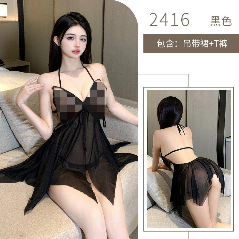 Sexy lingerie pure perspective mesh sexy suspender lace hot fun