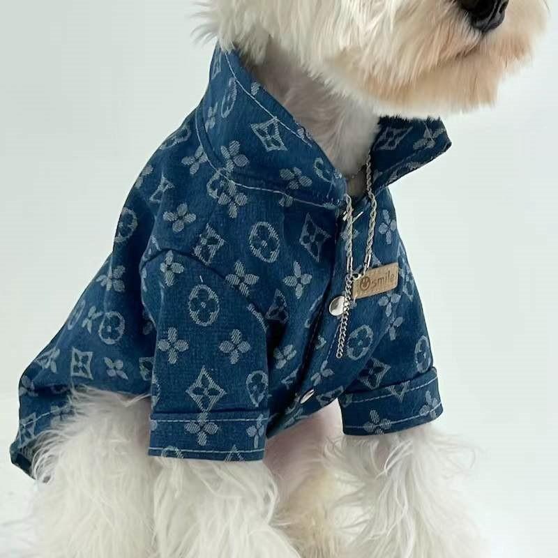 Dog Denim Shirt Pet Clothes Small Medium Large Dogs Winter Warm Outfit