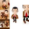 Peluche douce Mr Bean et ours en peluche, idéale comme cadeau de Noël pour enfants et objet de collection.