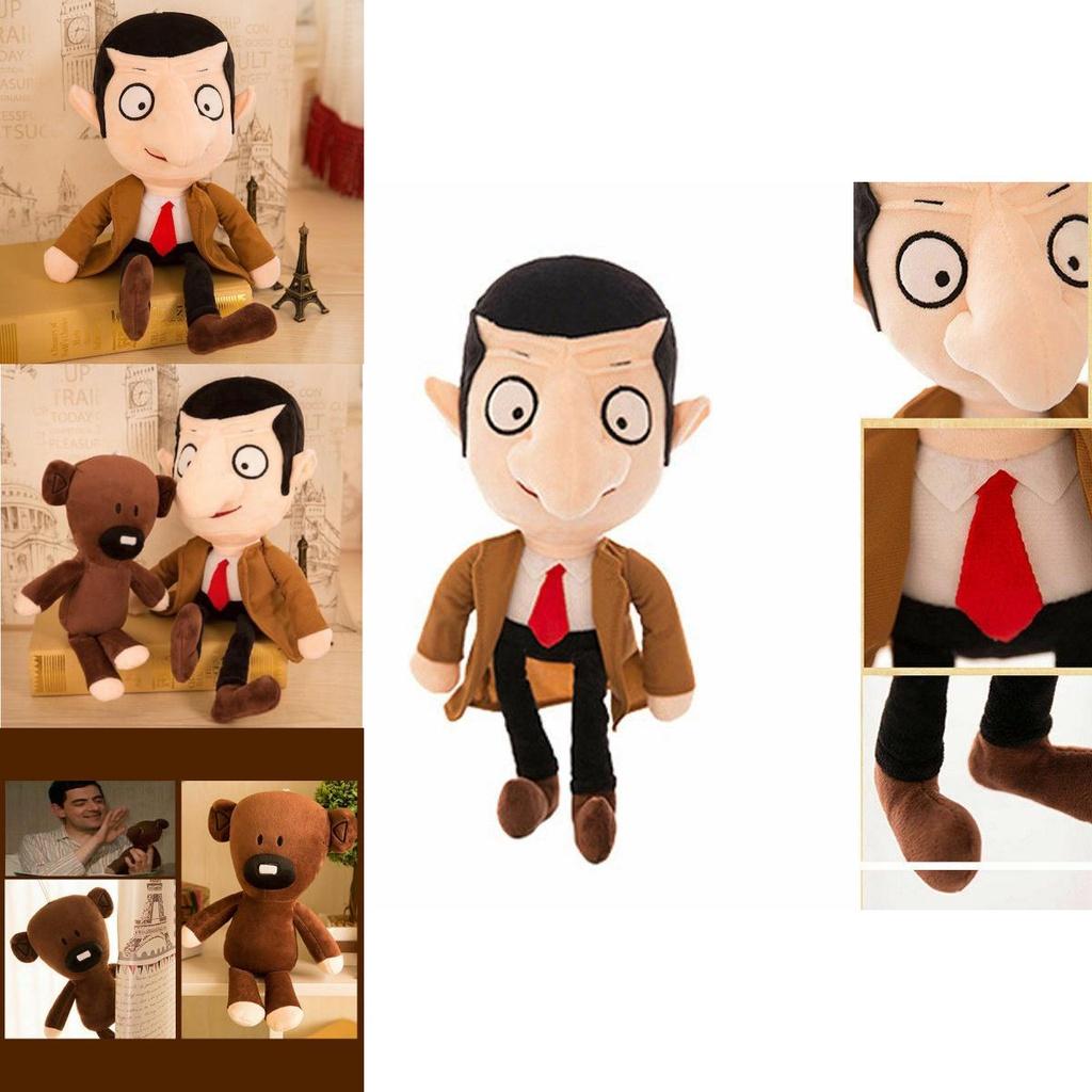 Peluche douce Mr Bean et ours en peluche, idéale comme cadeau de Noël pour enfants et objet de collection.