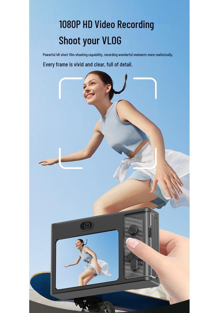Just Fish Cloud HD Slide-out Dual Lens Portable Student Camera