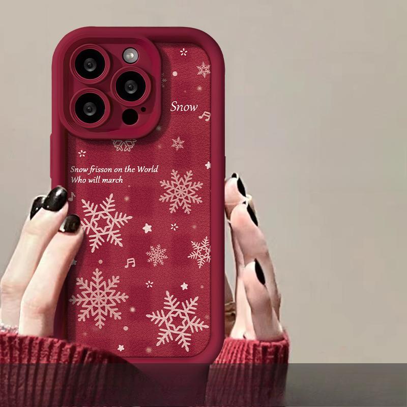 Použitelné pro pouzdro na mobilní telefon Apple 15plus Iphone14/13promax Sněhová vločka Panenka 11/12 Silikonová jehněčí kůže