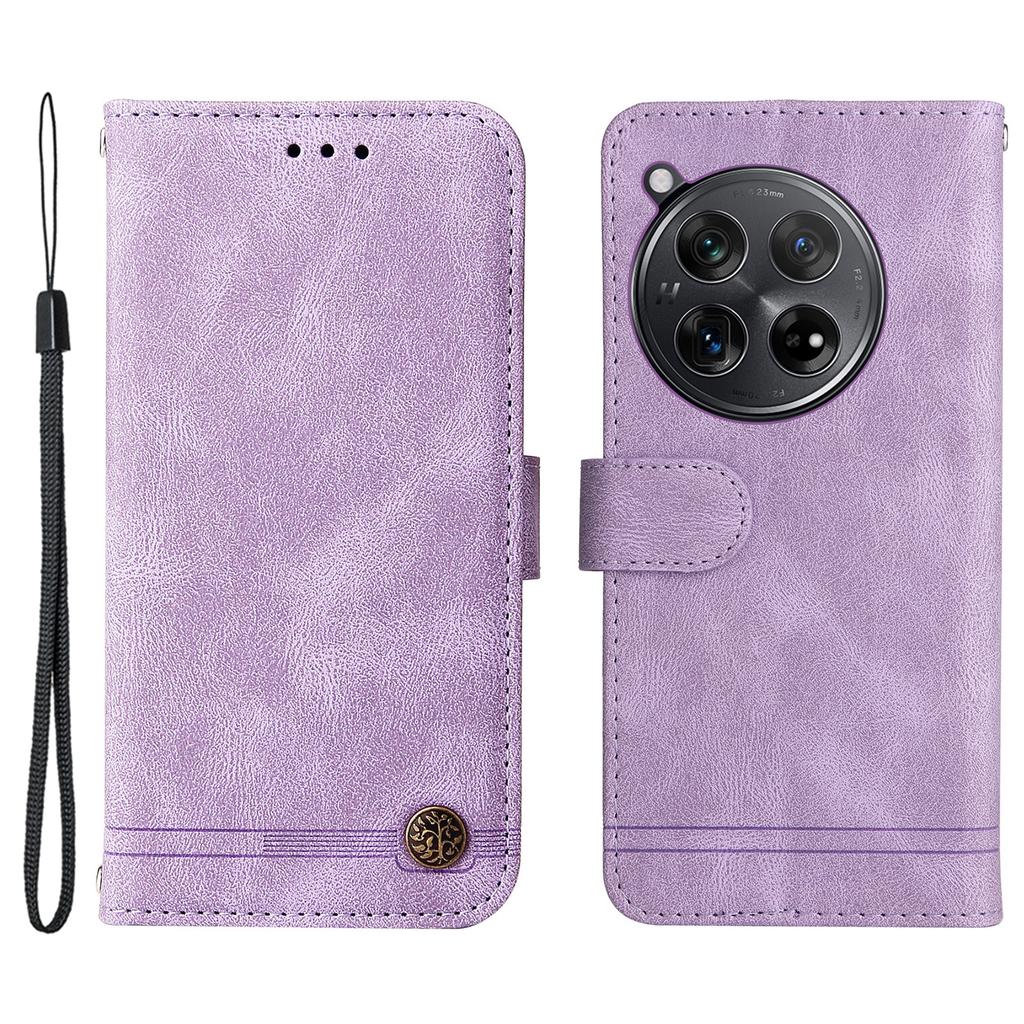 For OnePlus 12R 5G/Ace 3 5G Leather Wallet Cases Skin Touch Phone Cover Stand with Strap