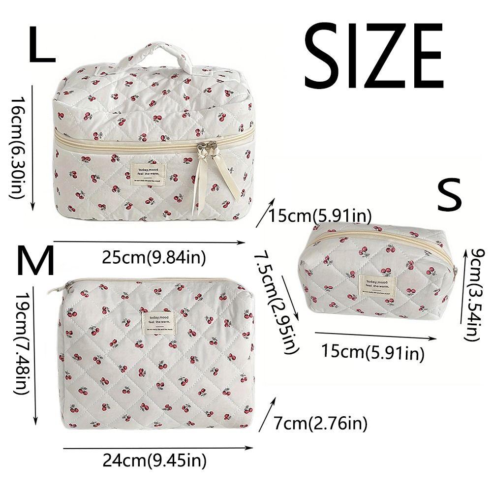 Floral Toiletry Cosmetic Pouch Flower Printed Makeup Lipstick Case Stationery Storage Bag  Casual