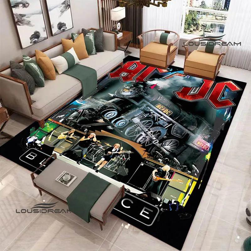 3D Rock Band AC/DC Printed Carpet Yoga Mat Non-slip Carpet Kitchen Mat Room Decor Carpets for Living Room Area Rug Birthday Gift