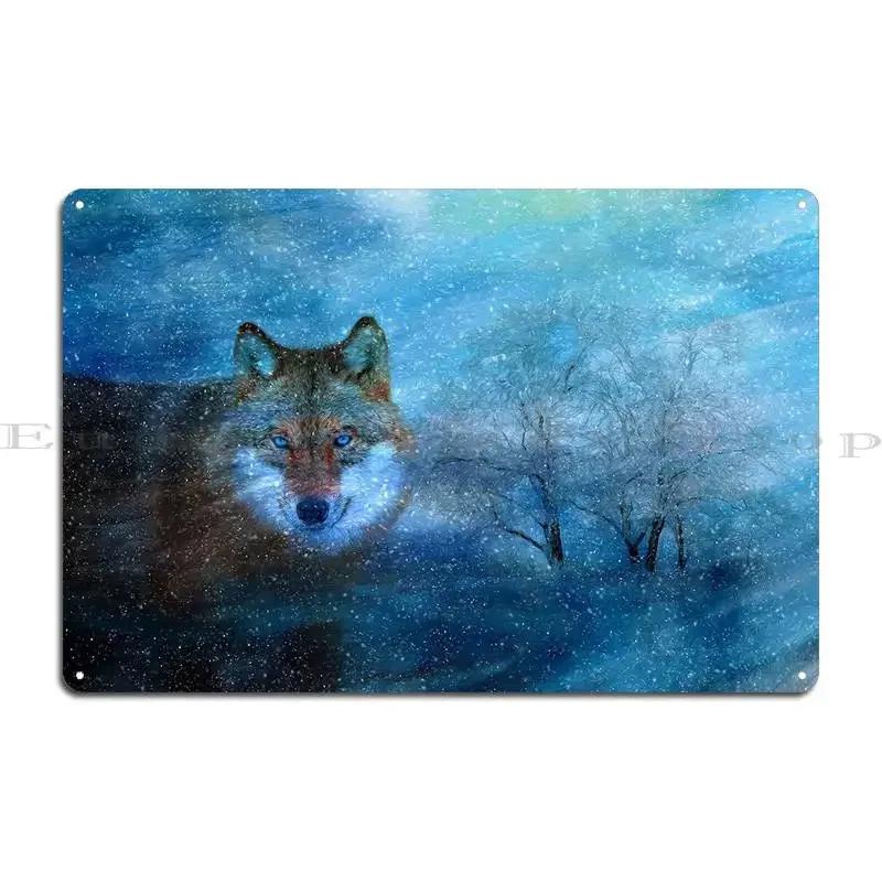 The Blue Wolf Metal Plaque Personalized Pub Vintage Designing Plaques Tin Sign Poster 20x30cm（7.8x11.8inch）